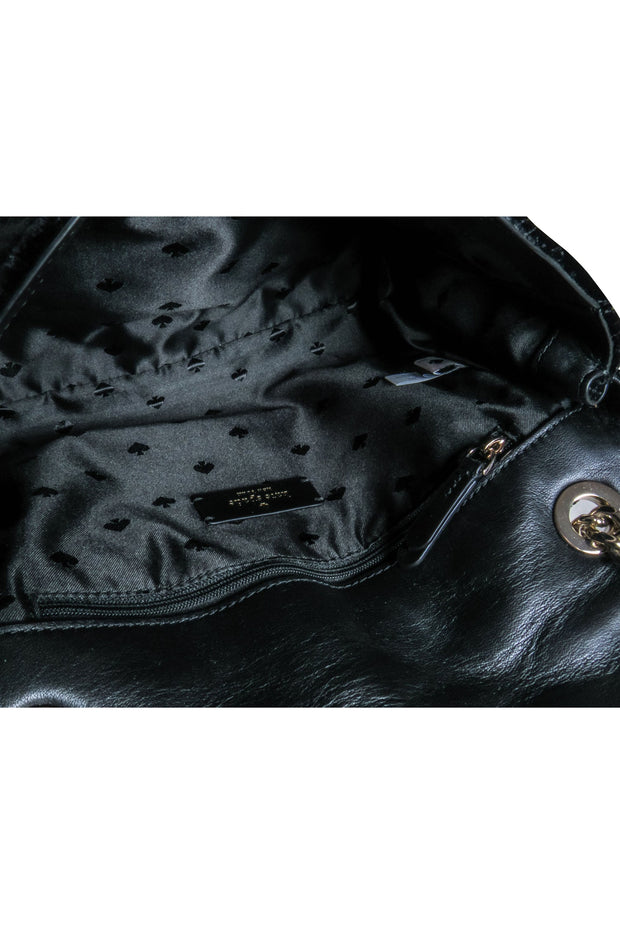 Current Boutique-Kate Spade - Black Velvet Quilted Crossbody Bag