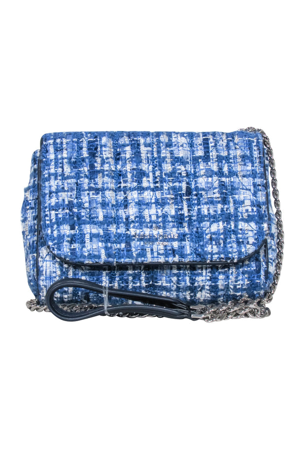 Current Boutique-Kate Spade - Blue Quilted Tweed Mini "Emelyn" Crossbody Bag