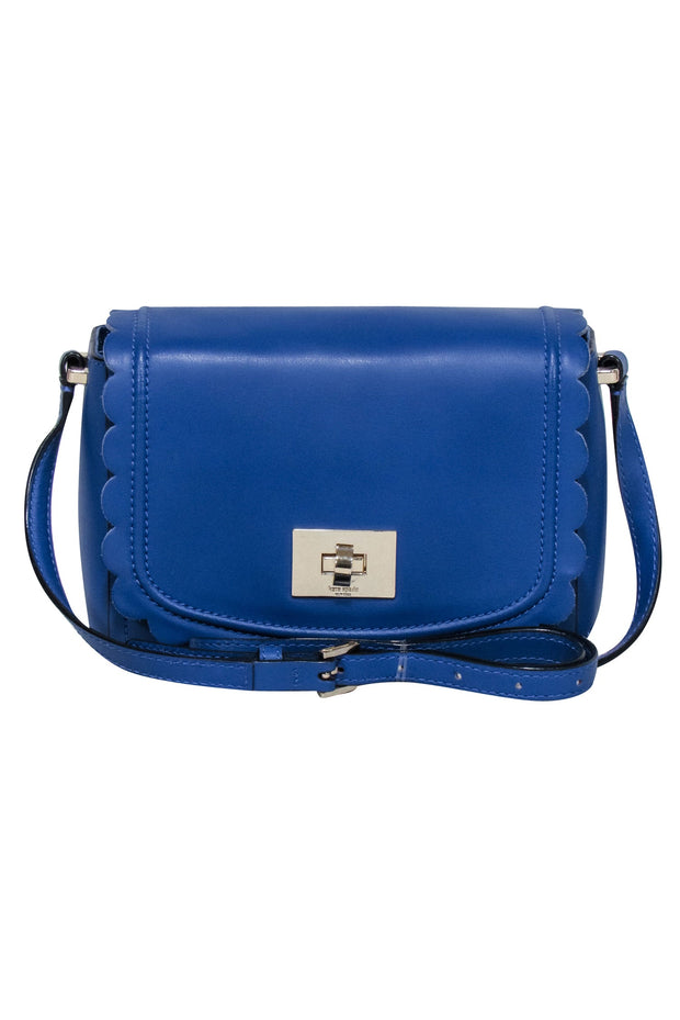 Current Boutique-Kate Spade - Cobalt Blue Leather Scalloped Edge Crossbody Bag