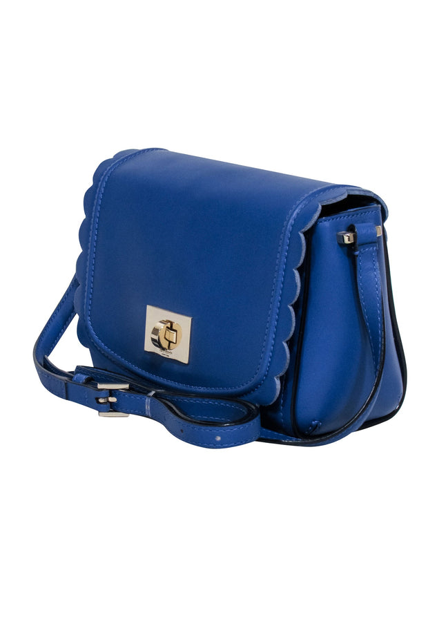 Current Boutique-Kate Spade - Cobalt Blue Leather Scalloped Edge Crossbody Bag