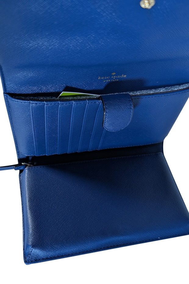 Kate Spade - Dark Blue Saffiano leather - Current Boutique