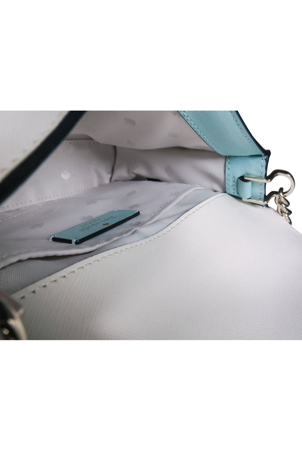 Current Boutique-Kate Spade - Light Blue, Navy & White Saffiano Leather Crossbody Bag
