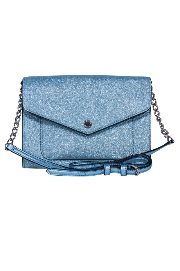 Current Boutique-Kate Spade - Light Blue Sparkly Fold-Over Crossbody Bag