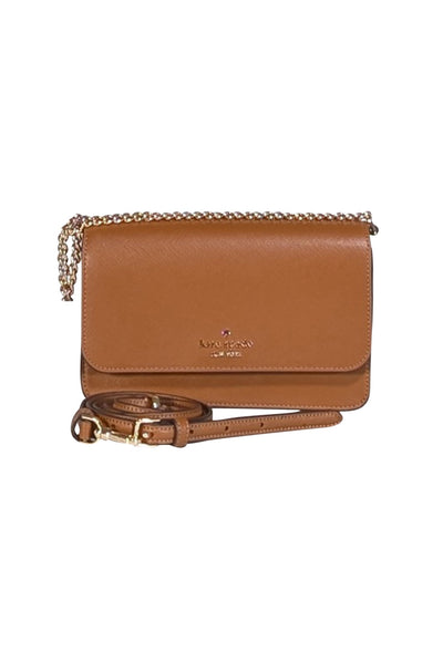 Kate Spade - Clay Brown Saffiano Leather Crossbody Bag - Current Boutique