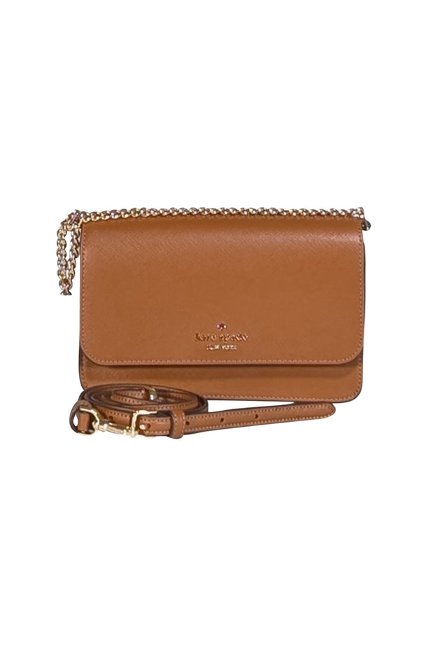Kate Spade - Clay Brown Saffiano Leather Crossbody Bag - Current Boutique