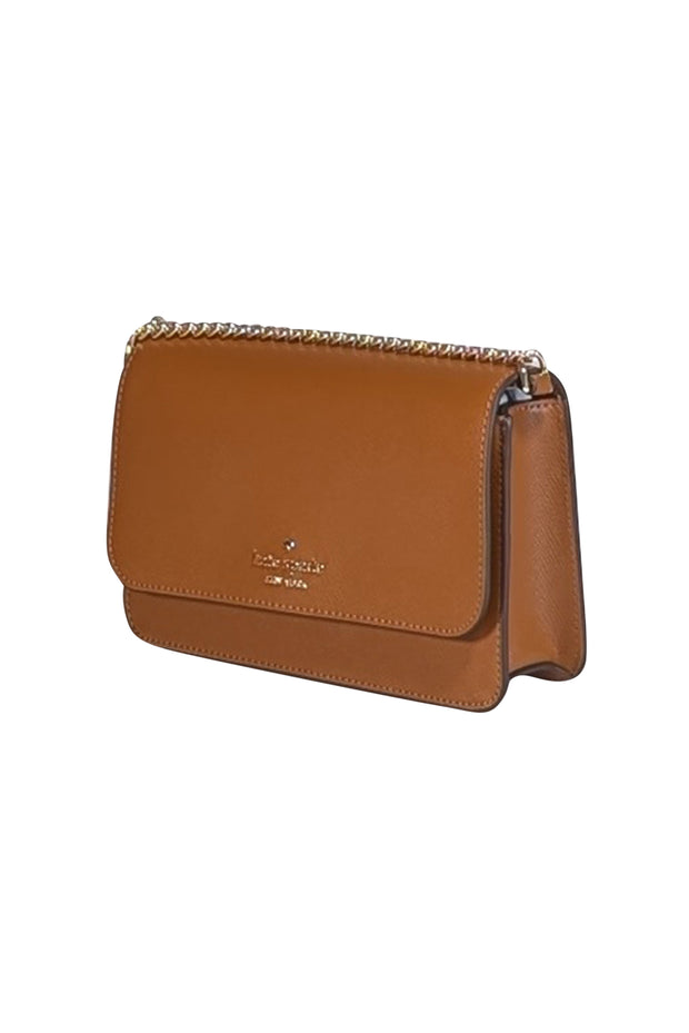 Kate Spade - Clay Brown Saffiano Leather Crossbody Bag - Current Boutique
