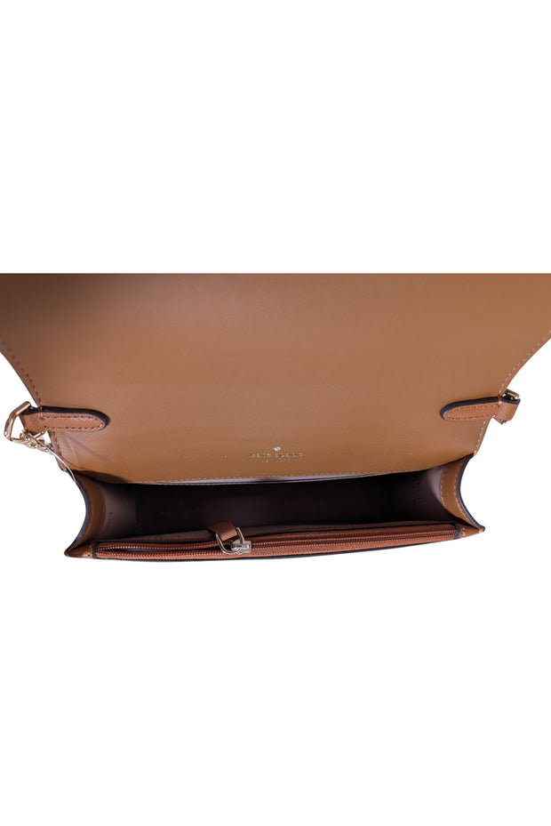 Kate Spade - Clay Brown Saffiano Leather Crossbody Bag - Current Boutique