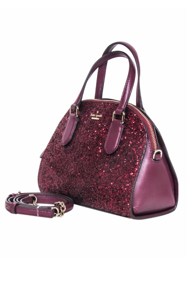 Current Boutique-Kate Spade - Maroon Glitter Crossbody Bag