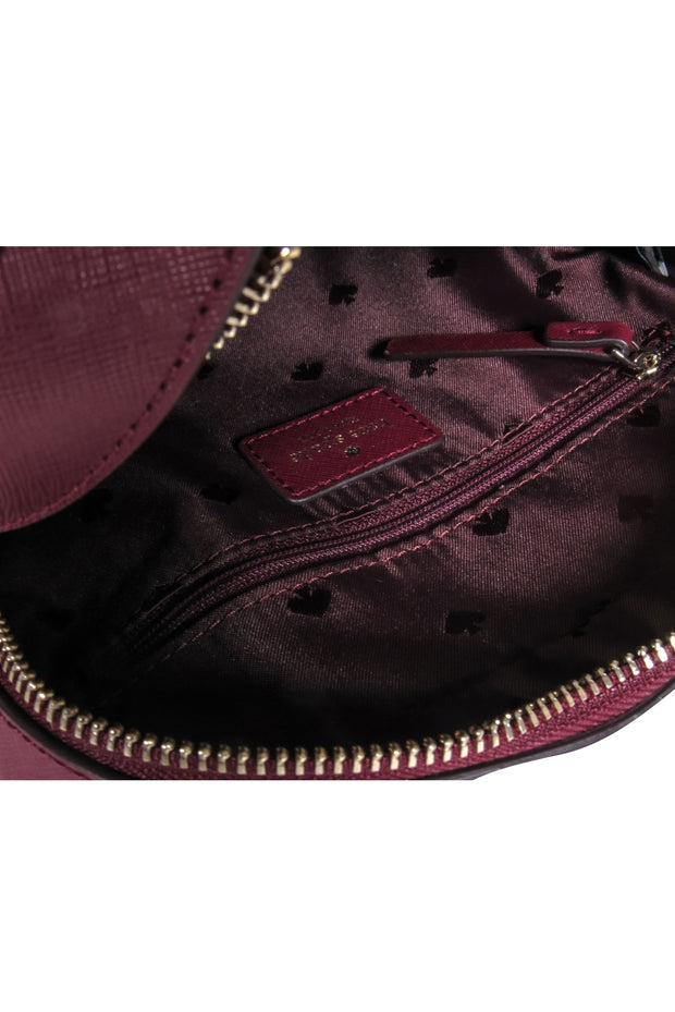 Current Boutique-Kate Spade - Maroon Saffiano Leather Structured Crossbody Bag