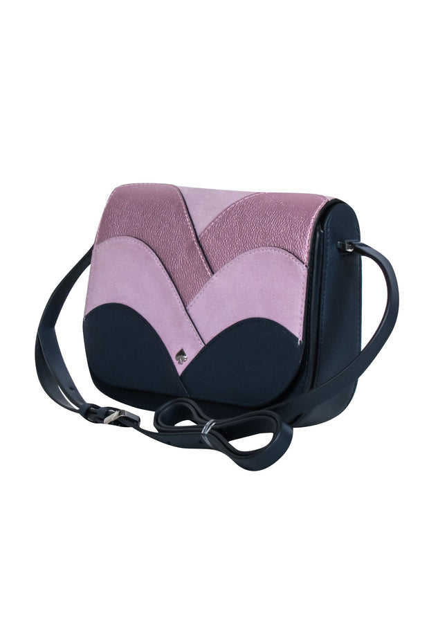 Current Boutique-Kate Spade - Navy & Lavender Color Block Crossbody Bag