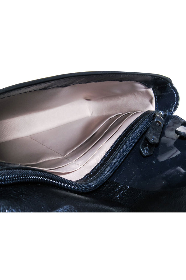 Current Boutique-Kate Spade - Navy Leather & Patent Fold Over Crossbody Bag