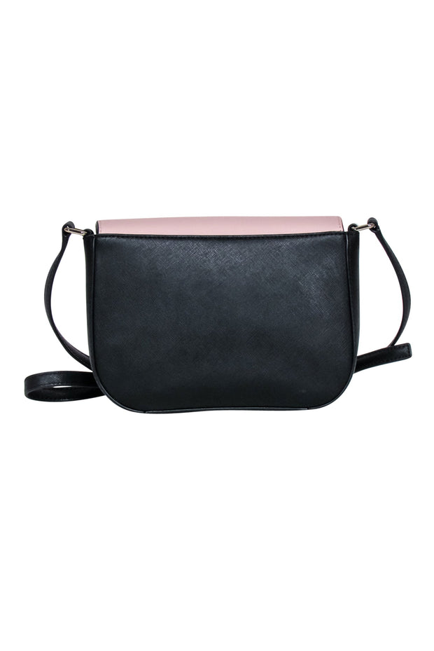 Current Boutique-Kate Spade - Light Pink & Black Leather Fold-Over Crossbody