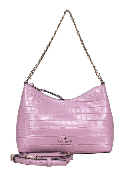 Current Boutique-Kate Spade - Light Pink Croc Embossed Leather Crossbody Bag