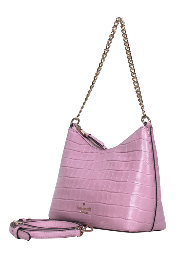 Current Boutique-Kate Spade - Light Pink Croc Embossed Leather Crossbody Bag