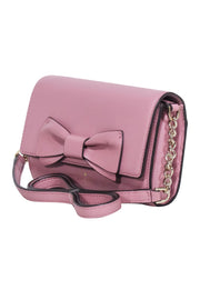 Current Boutique-Kate Spade - Mauve Pink Leather Bow Front Flap Crossbody Bag
