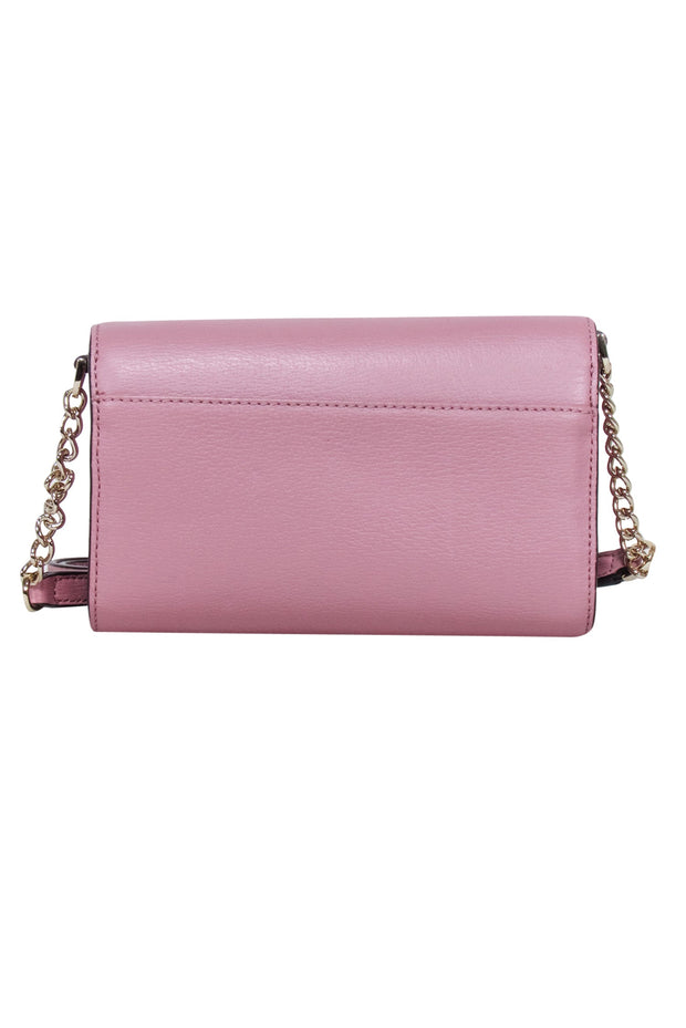 Current Boutique-Kate Spade - Mauve Pink Leather Bow Front Flap Crossbody Bag