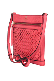 Current Boutique-Kate Spade - Neon Coral Pink Laser Cut Front Crossbody Bag