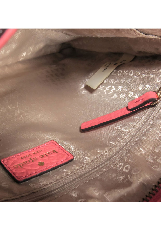 Current Boutique-Kate Spade - Neon Coral Pink Laser Cut Front Crossbody Bag