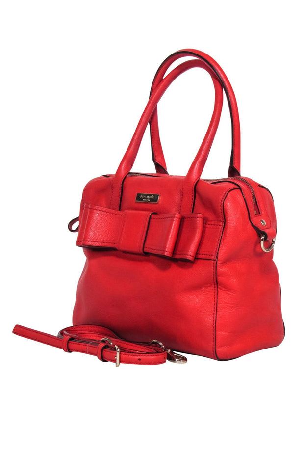 Current Boutique-Kate Spade - Red Leather Bow Front Crossbody Bag