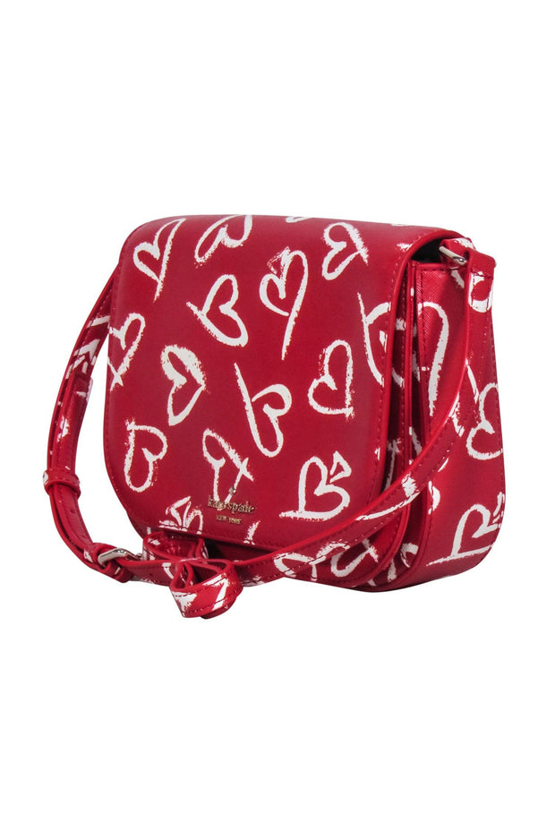 Current Boutique-Kate Spade - Red Leather Lipstick Heart Print Crossbody Bag