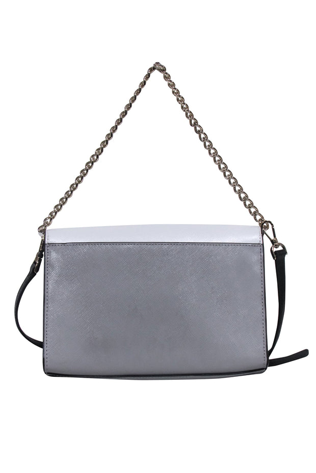 Current Boutique-Kate Spade - White, Grey & Black Leather Crossbody Bag
