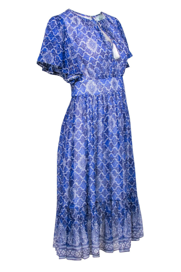 Current Boutique-Kate Spade - Blue & Cream Print Dress the “Maddison Ave. Collection” Sz 2