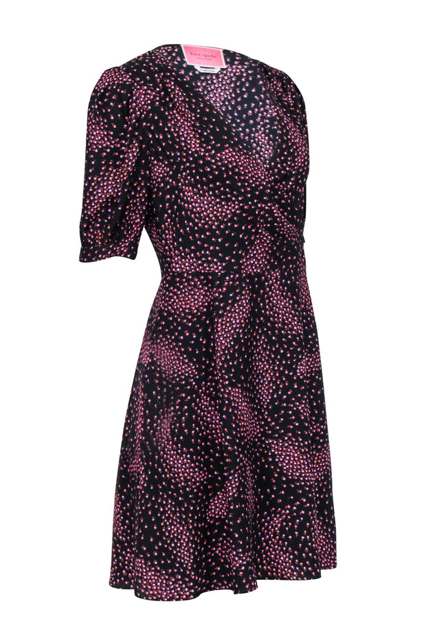 Current Boutique-Kate Spade - Black w/ Pink, Orange, & Purple Print Wrap Dress Sz 6