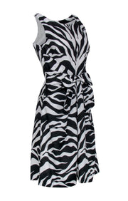 Current Boutique-Kate Spade - Black & White Zebra Print Sleeveless Bow Front Dress Sz 6