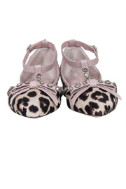 Current Boutique-Kate Spade - Beige, Brown, & Black Leopard Print Flats w/ Jeweled Bow Straps Sz 6