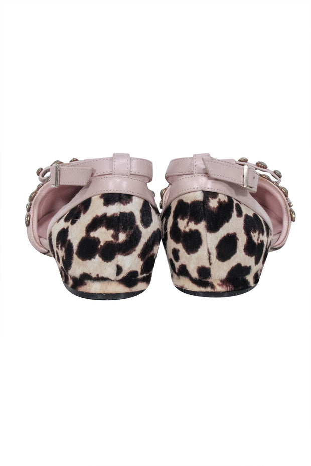 Current Boutique-Kate Spade - Beige, Brown, & Black Leopard Print Flats w/ Jeweled Bow Straps Sz 6