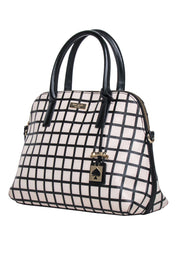 Current Boutique-Kate Spade - Beige & Black Checkered Saffiano Leather Handbag