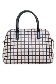 Current Boutique-Kate Spade - Beige & Black Checkered Saffiano Leather Handbag