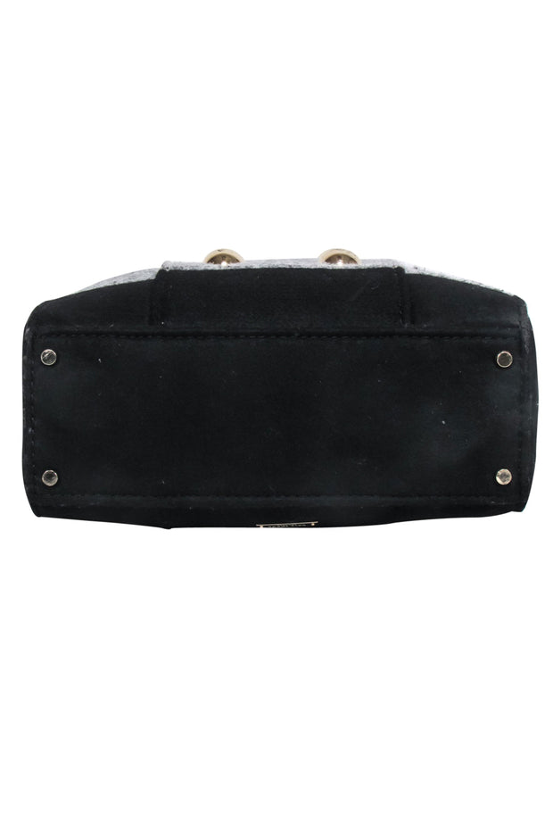 Current Boutique-Kate Spade - Grey & Black Double Breasted Button Front Handbag