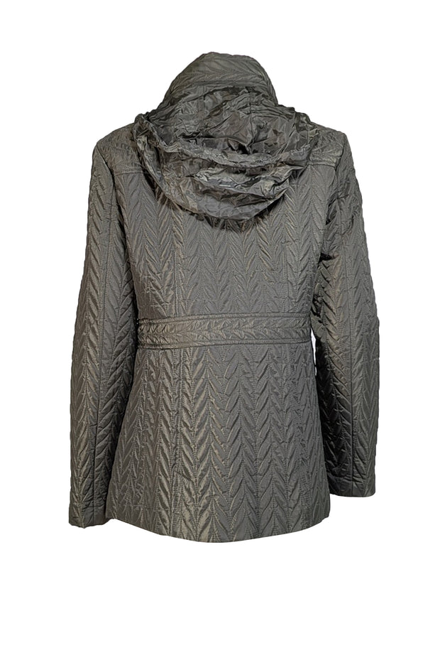 Kate Spade - Olive Green Quilted Jacket w/ Optional Hood Sz L - Current Boutique