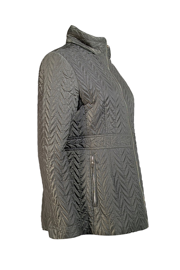 Kate Spade - Olive Green Quilted Jacket w/ Optional Hood Sz L - Current Boutique
