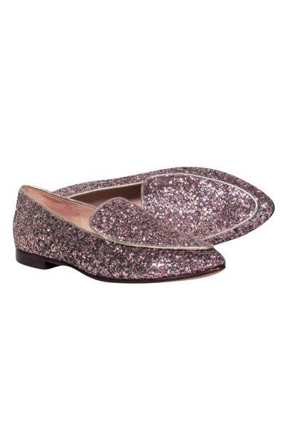Current Boutique-Kate Spade - Pink & Silver Glitter Loafers Sz 9