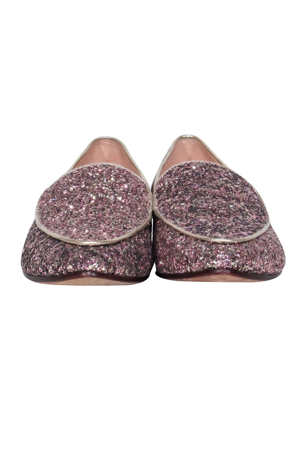 Current Boutique-Kate Spade - Pink & Silver Glitter Loafers Sz 9