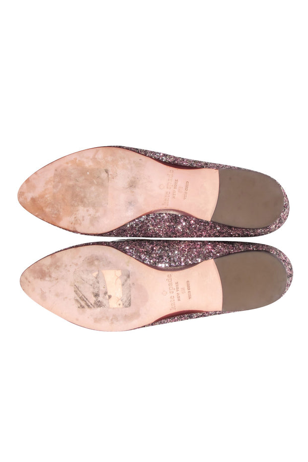 Current Boutique-Kate Spade - Pink & Silver Glitter Loafers Sz 9
