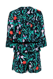 Current Boutique-Kate Spade - Black w/ Multicolor Floral Print Crepe Romper Sz 4