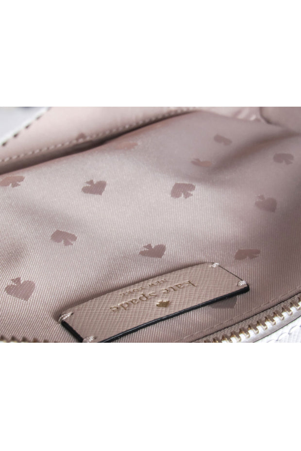 Current Boutique-Kate Spade - Beige, White & Black Saffiano "Staci" Leather Satchel