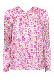 Current Boutique-Kate Spade - Whit & Pink Floral Print Blouse Sz S