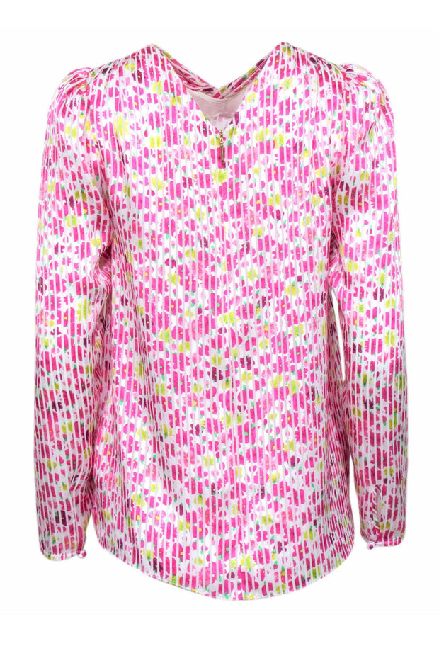 Current Boutique-Kate Spade - Whit & Pink Floral Print Blouse Sz S