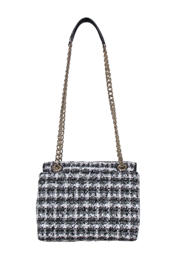 Current Boutique-Kate Spade - Black, Grey & White Tweed "Natalia" Shoulder Bag