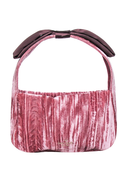 Current Boutique-Kate Spade - Pink Crushed Velvet Baguette Shoulder Bag