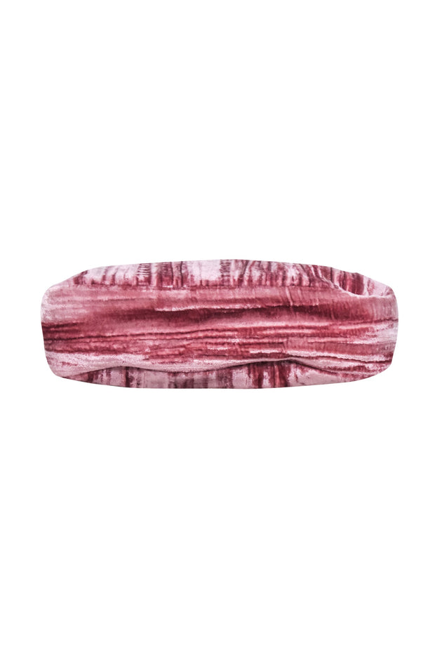 Current Boutique-Kate Spade - Pink Crushed Velvet Baguette Shoulder Bag