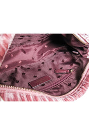 Current Boutique-Kate Spade - Pink Crushed Velvet Baguette Shoulder Bag