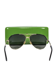 Current Boutique-Kate Spade - Gold Aviatior Sunglasses w/ Black Trim & Dark Lenses