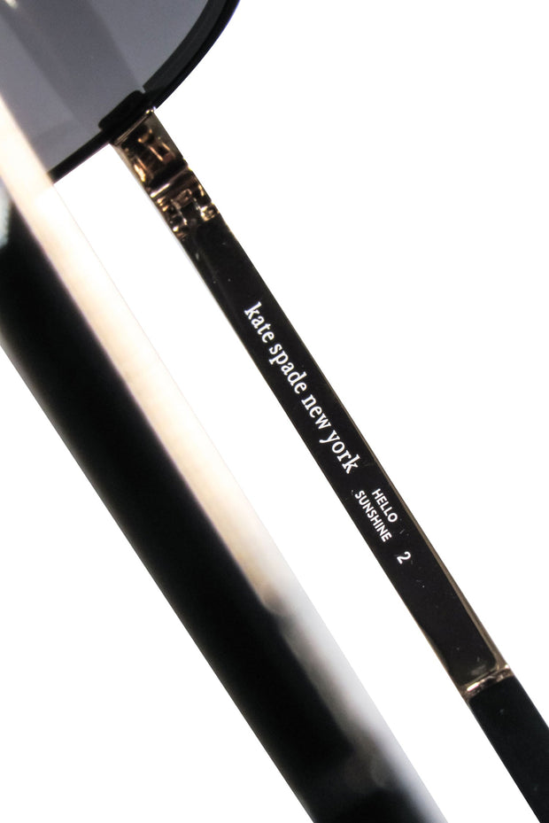 Current Boutique-Kate Spade - Gold Aviatior Sunglasses w/ Black Trim & Dark Lenses