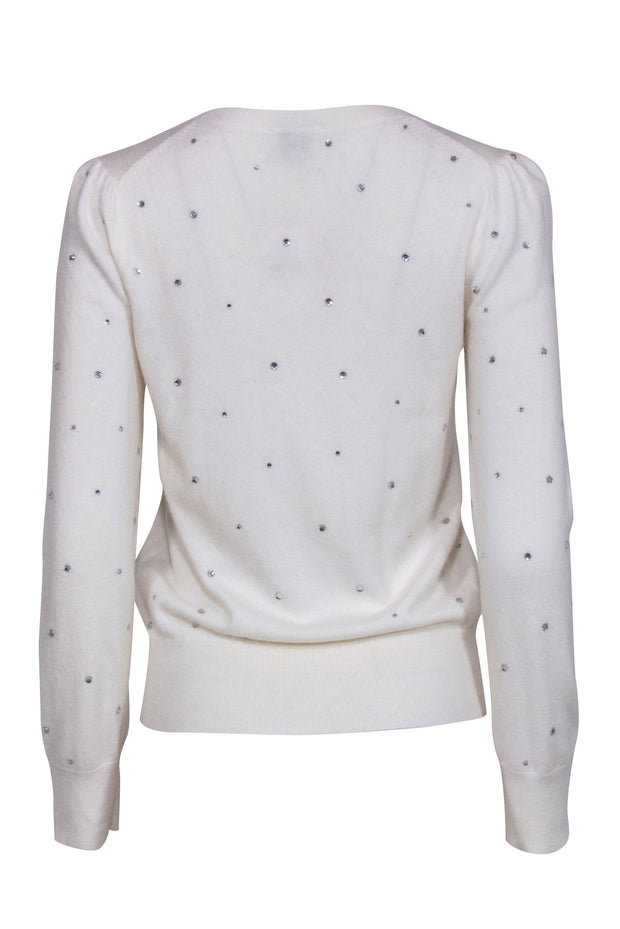 Current Boutique-Kate Spade - Cream Crewneck Sweater w/ Scattered Rhinestones Sz S