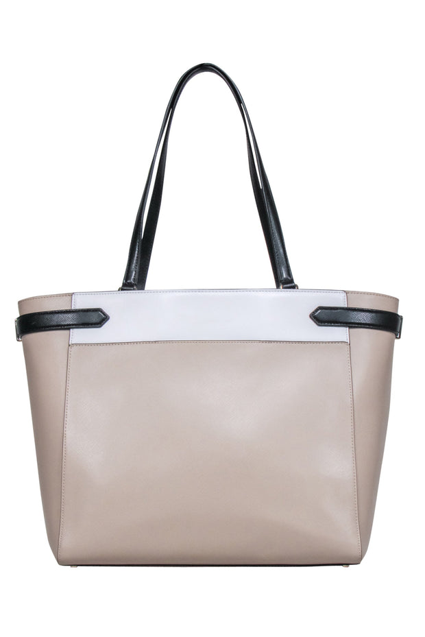 Current Boutique-Kate Spade - Beige, Black, & White Color Block Tote Bag